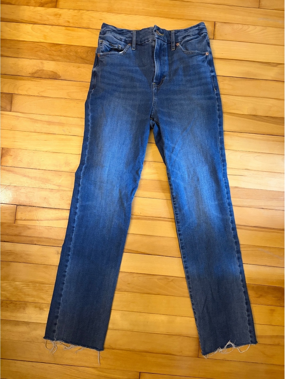Express '90s Slim High Rise Flexx Hyper Stretch Blue Denim Jeans, Size M